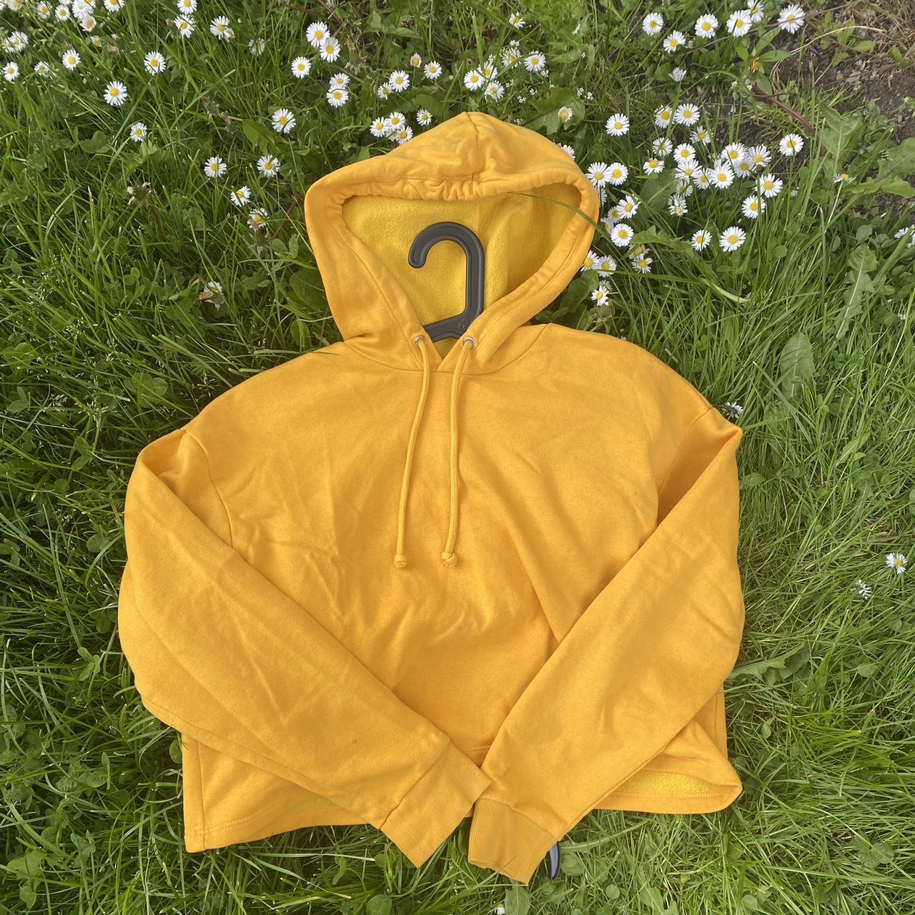 CROPPED YELLOW HOODIE!! Perfect for spring &... Depop