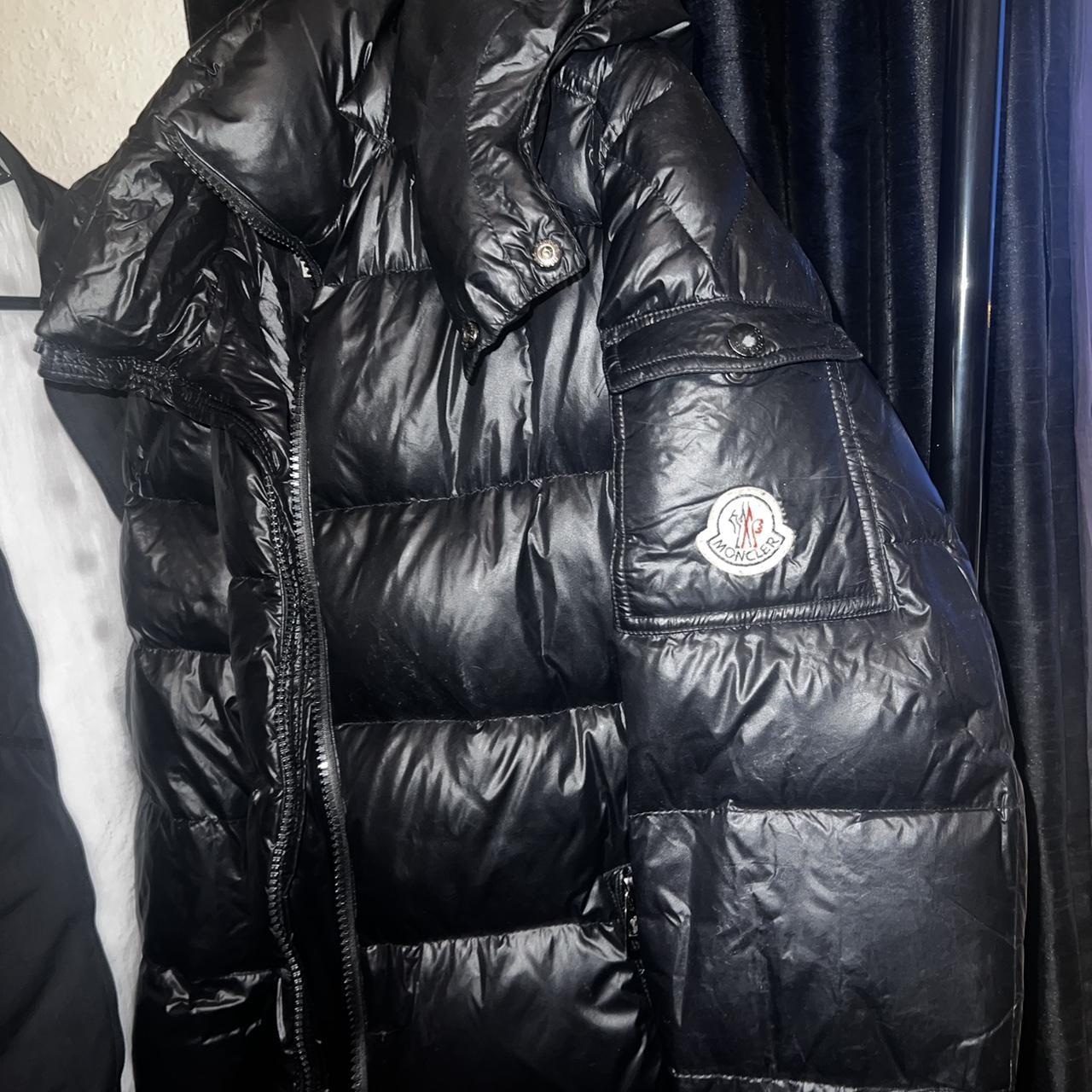 Moncler Men's Black Coat | Depop