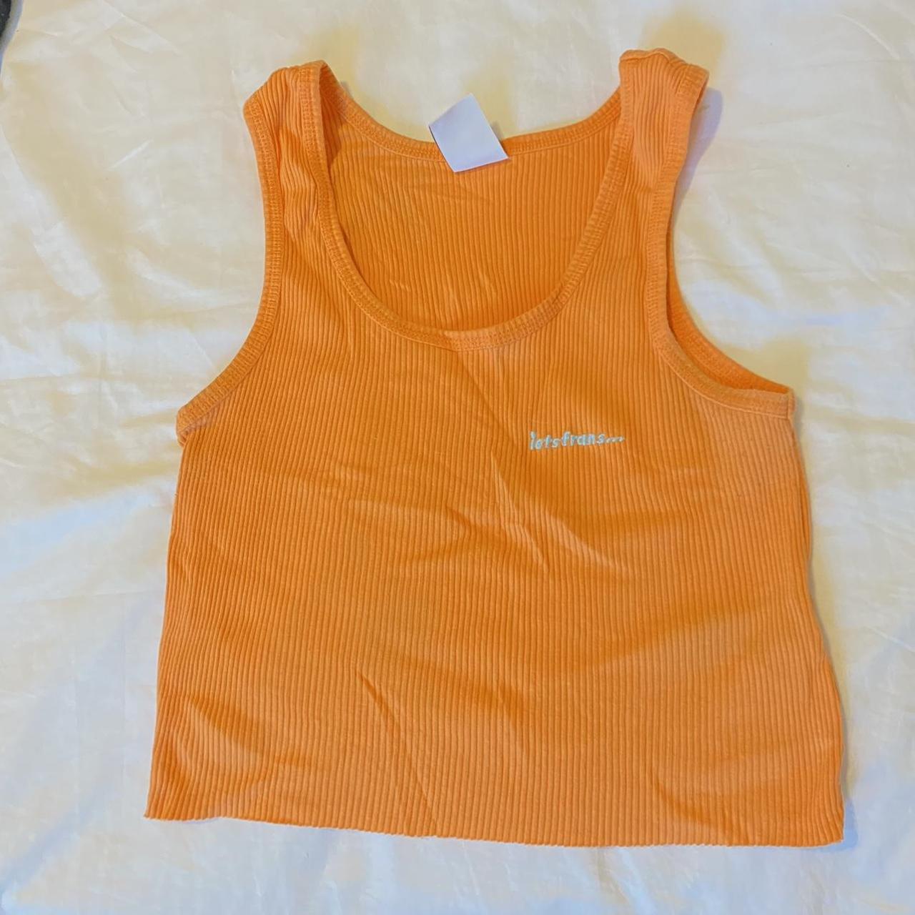 Urban Outfitters Women's Orange Crop-top | Depop