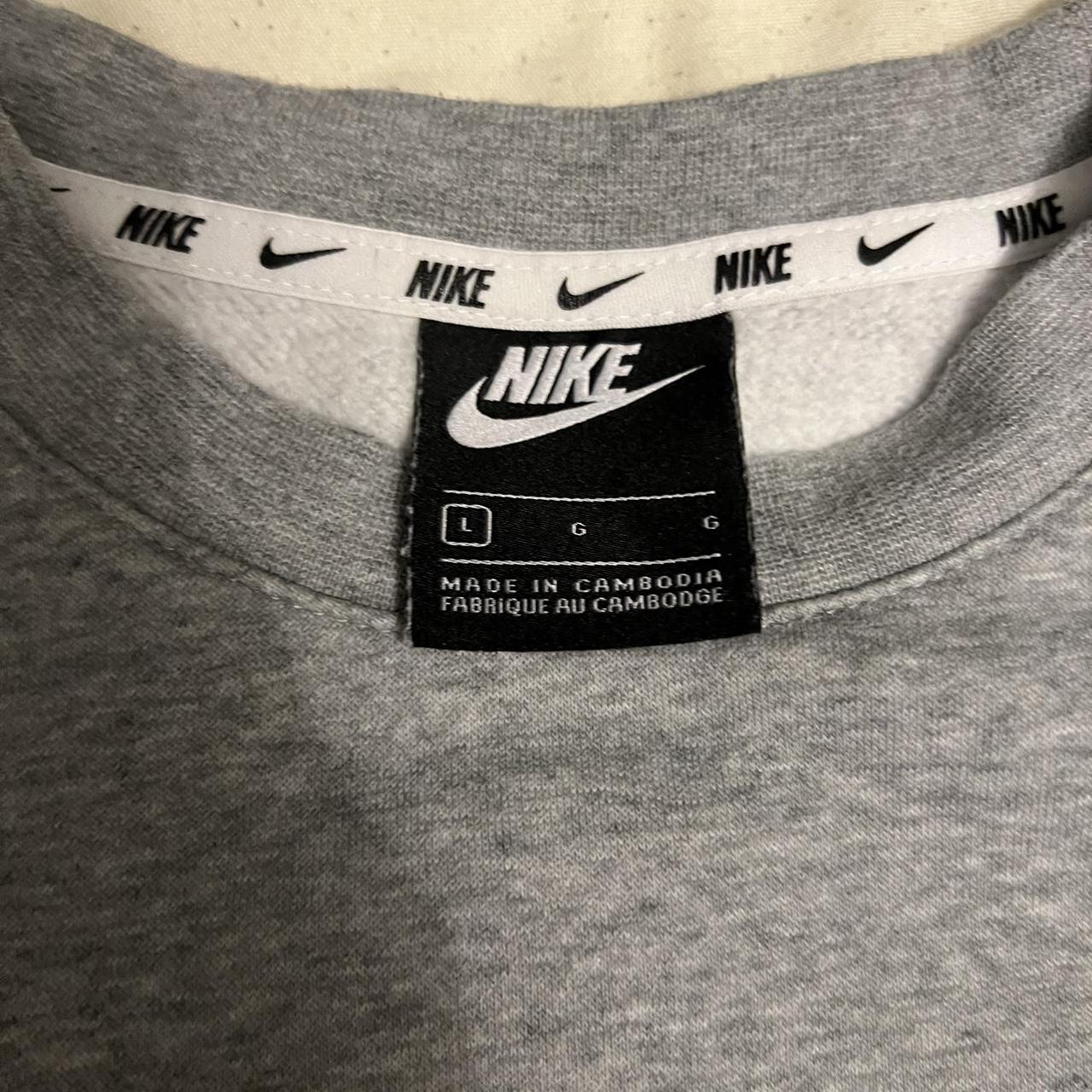 Grey black and white Nike jumper Children’s size L... - Depop