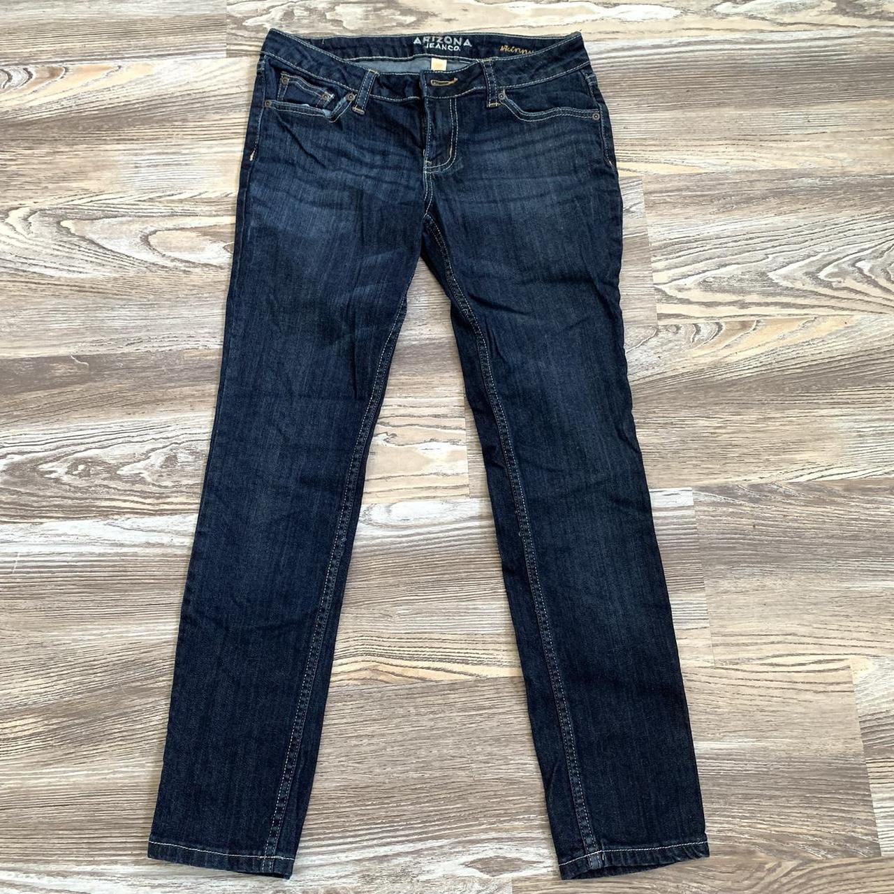 Arizona skinny jeans! Dark blue denim, size 7 short.... - Depop