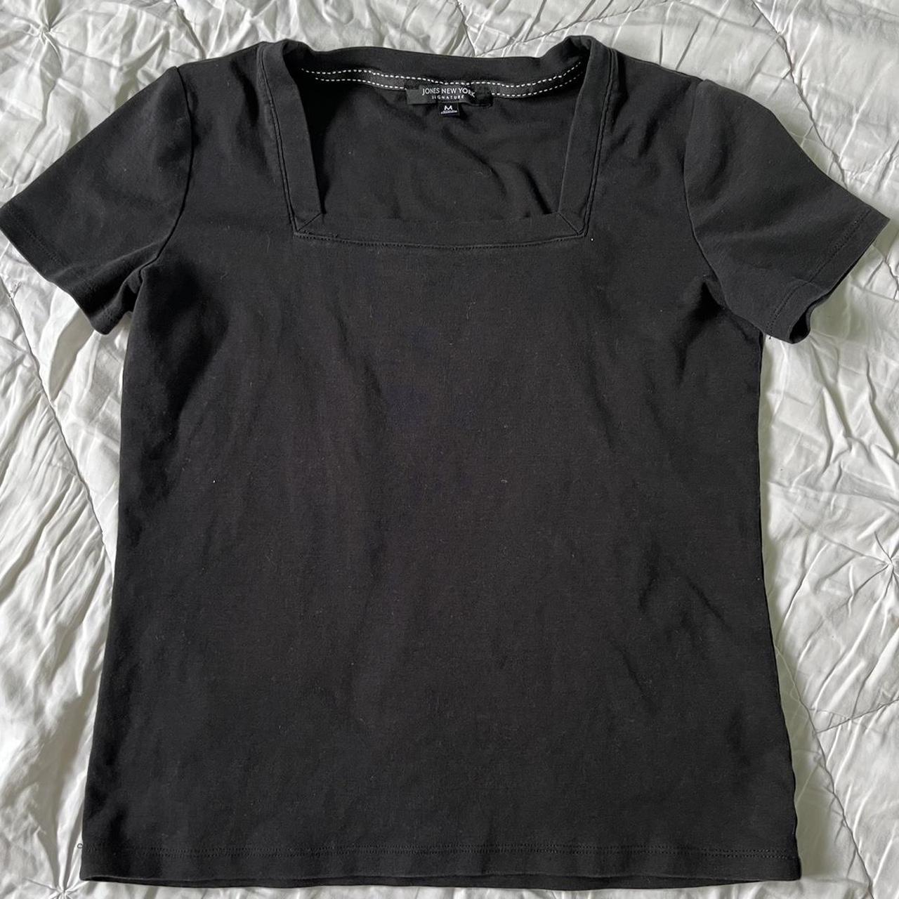 Jones New York Women's Black T-shirt | Depop