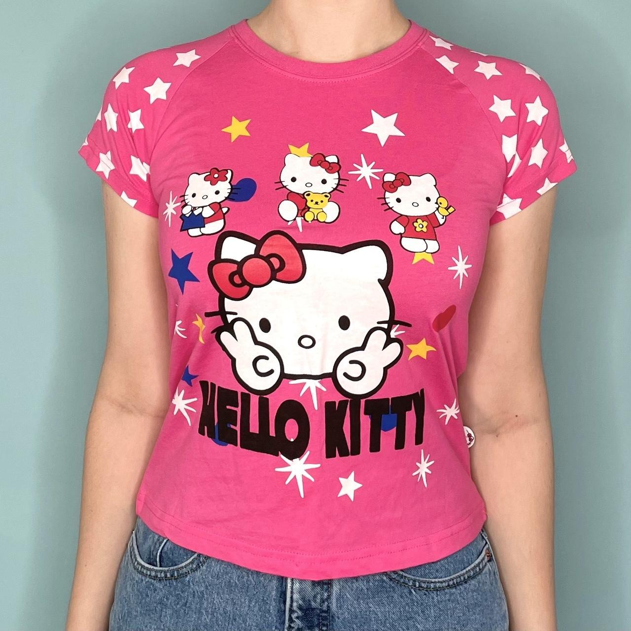 Vintage Y2K Hello Kitty Hot Pink Baby Tee... - Depop