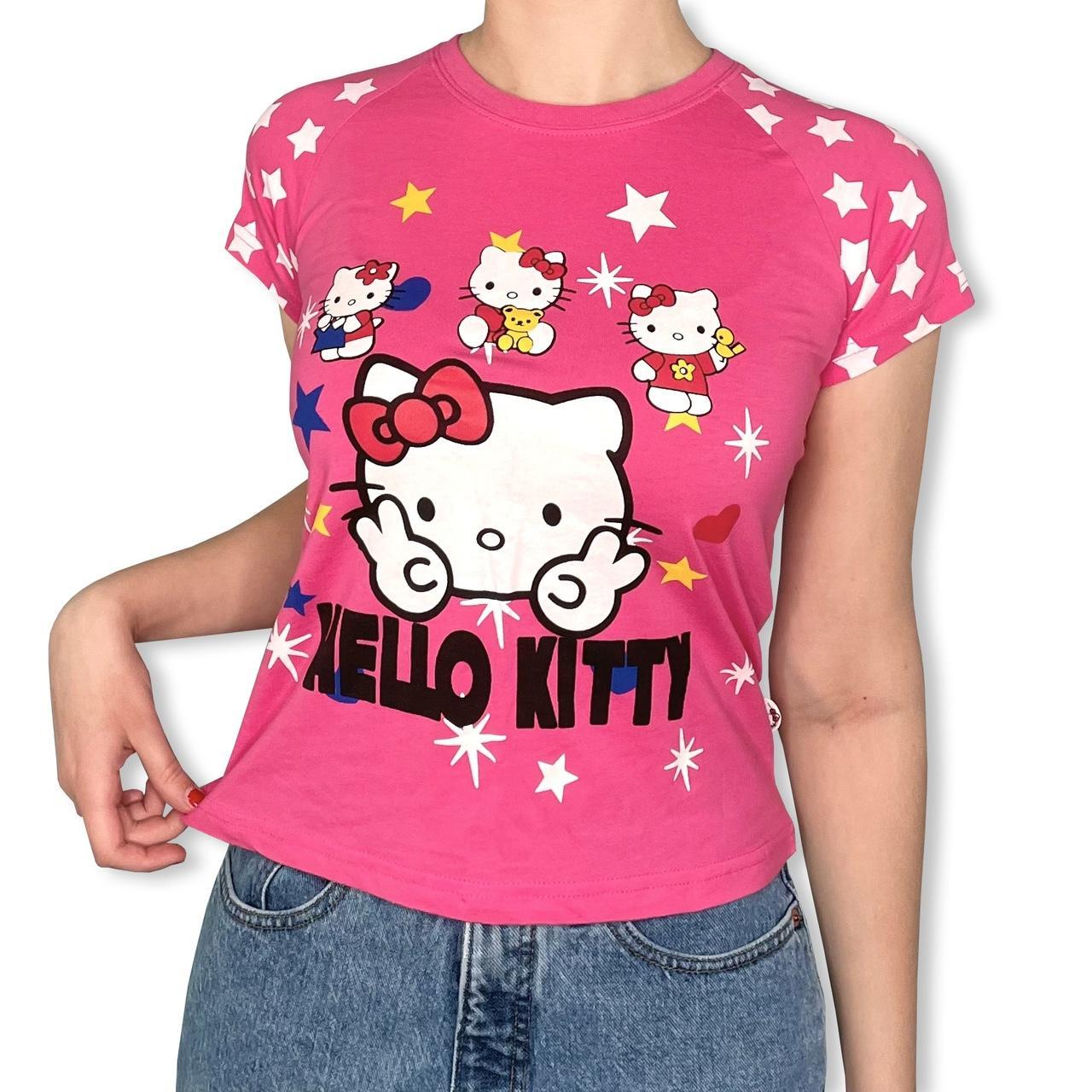 T-shirt hello kitty💗  Ретро принты, Футболки для девочек, Винтажные  неоновые вывески