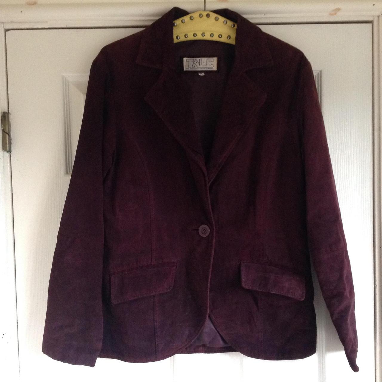 WOMANS VINTAGE BURGUNDY SUEDE JACKET • TALC • size... - Depop