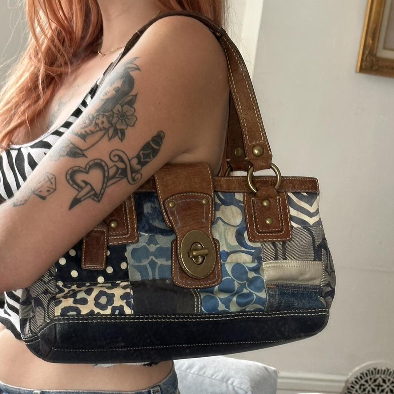 Coach denim patchwork online purse