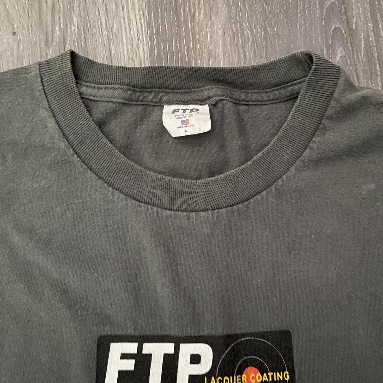 FTP Men's Grey and Black T-shirt | Depop