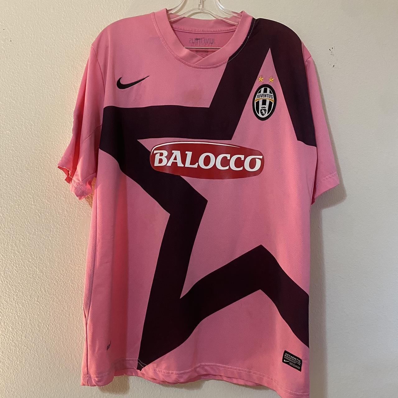 Nike juventus pink Balocco soccer jersey size large.... - Depop