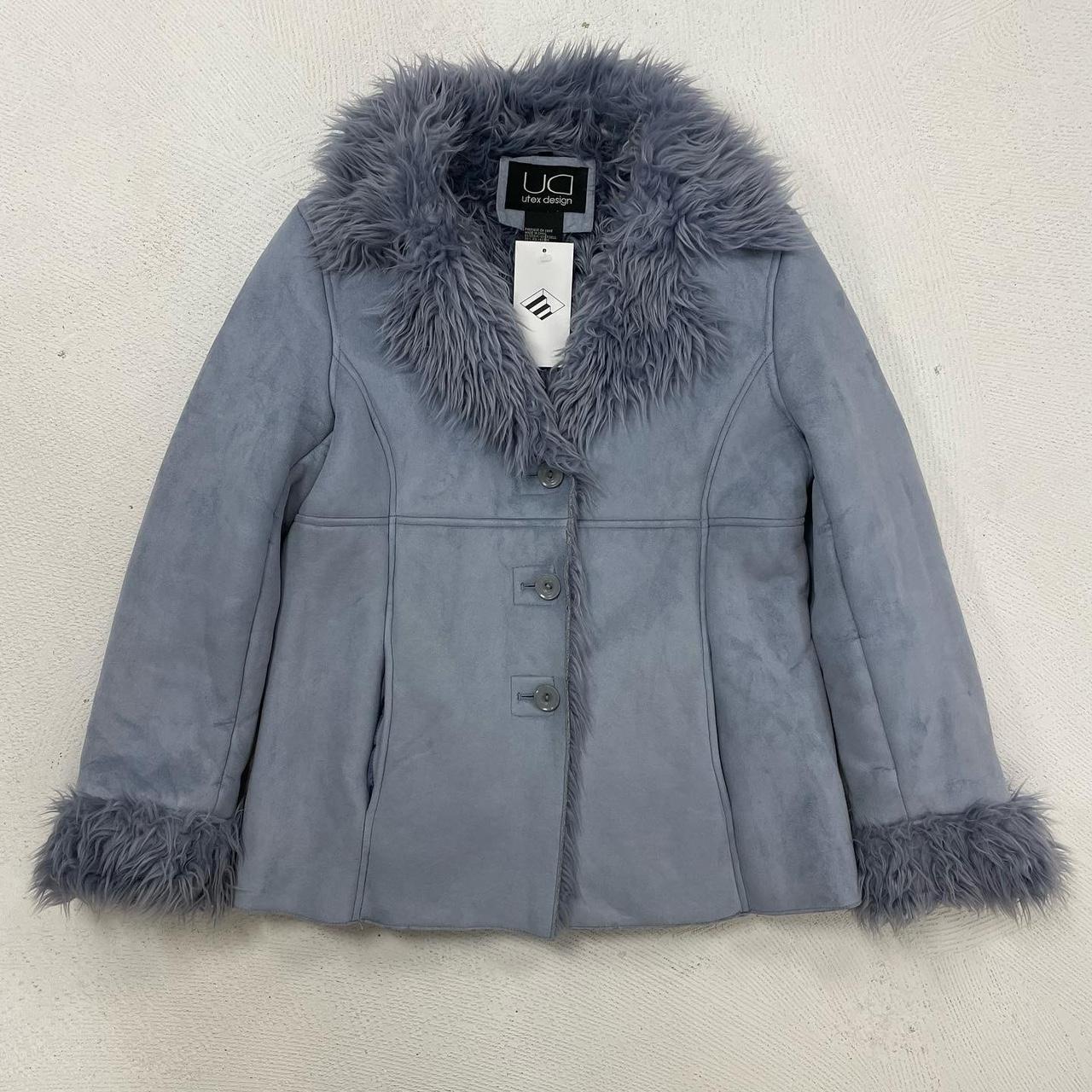 Women's Blue and Purple Coat | Depop