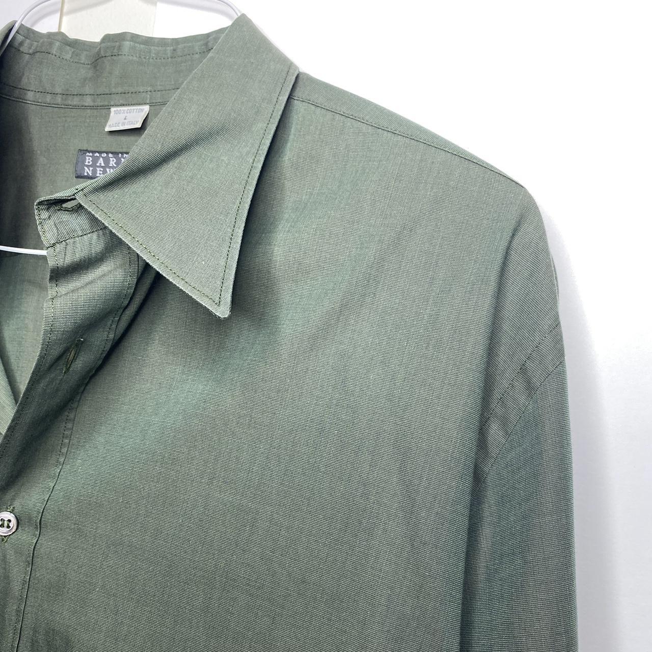 Barney's Men's Khaki and Green Shirt (2)