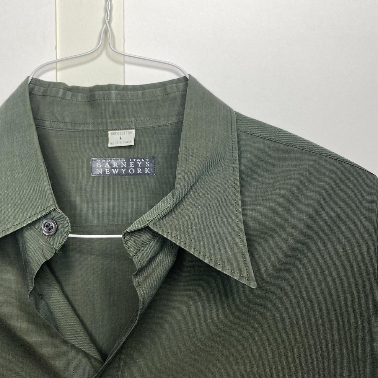 Barney's Men's Khaki and Green Shirt (6)