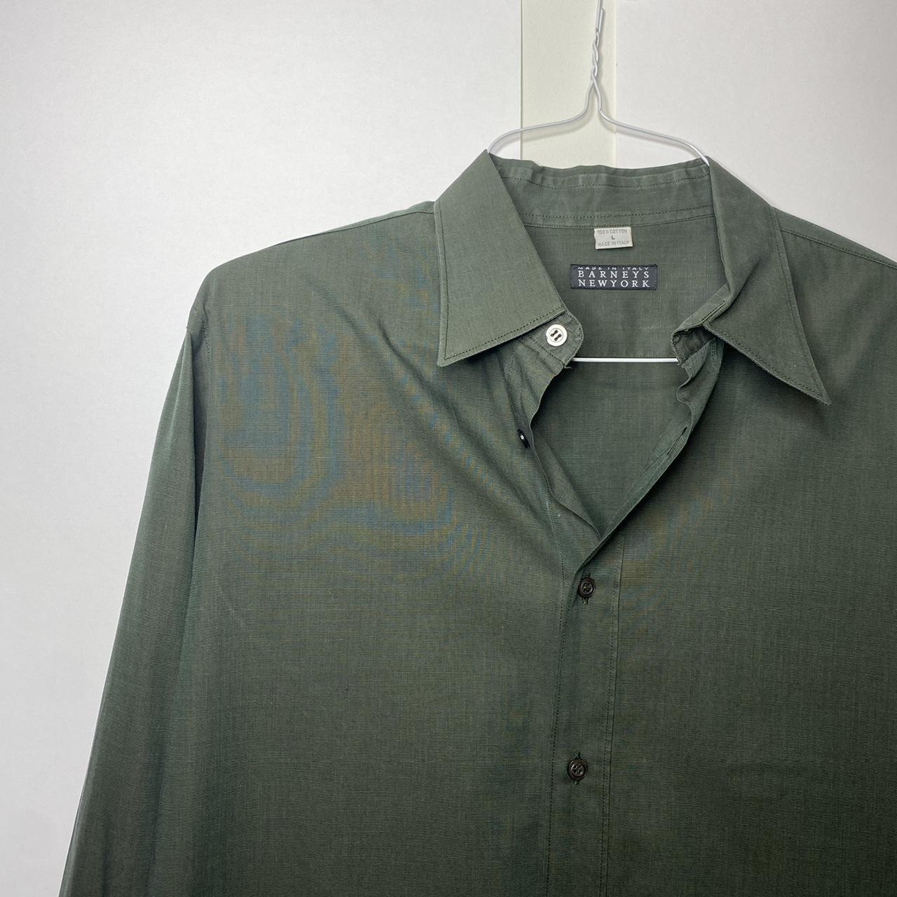 Barney's Men's Khaki and Green Shirt (7)