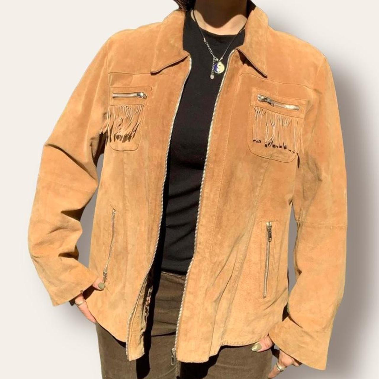 Suede fringe jacket! 🤎 About the item ♡size... Depop