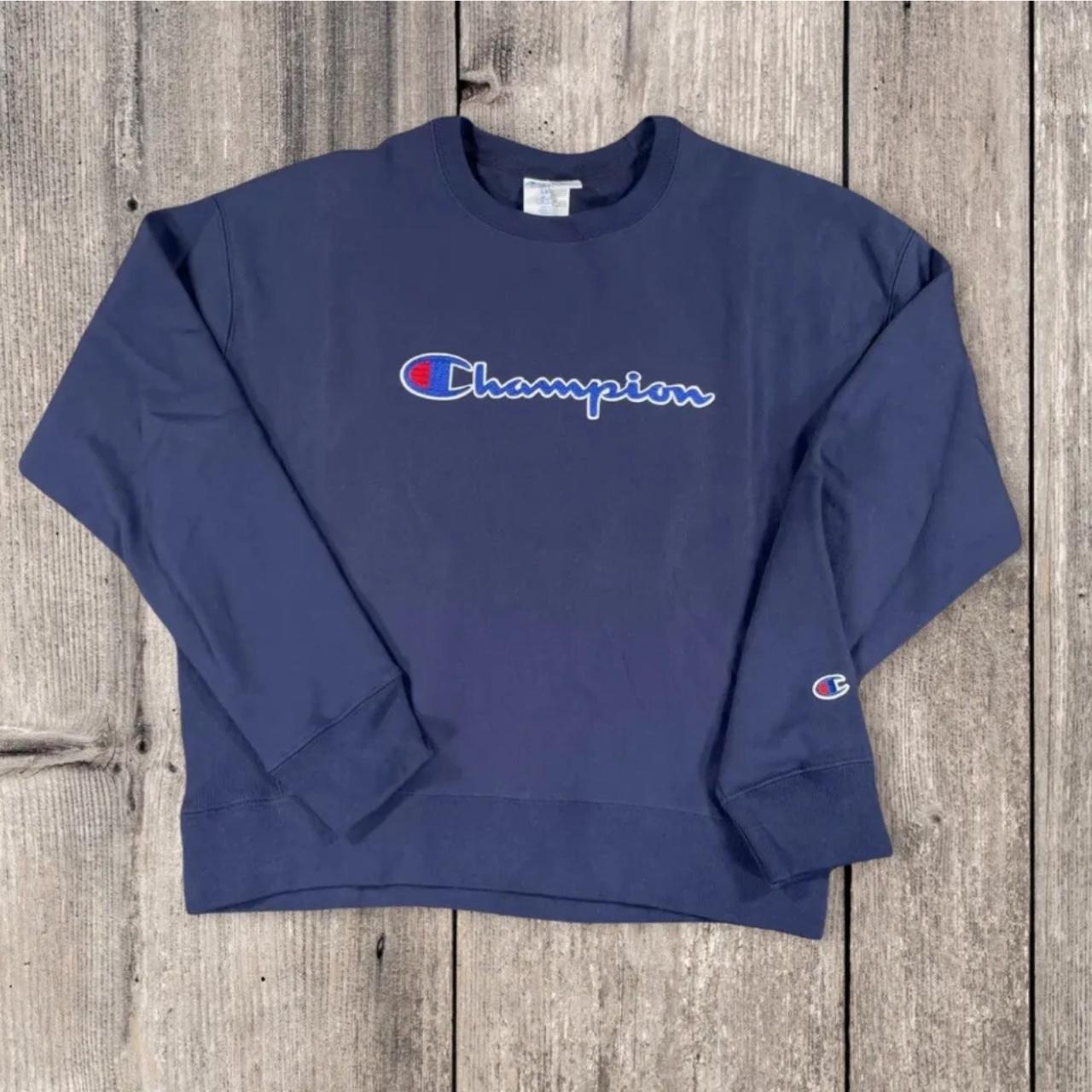 Blue champion clearance crewneck womens