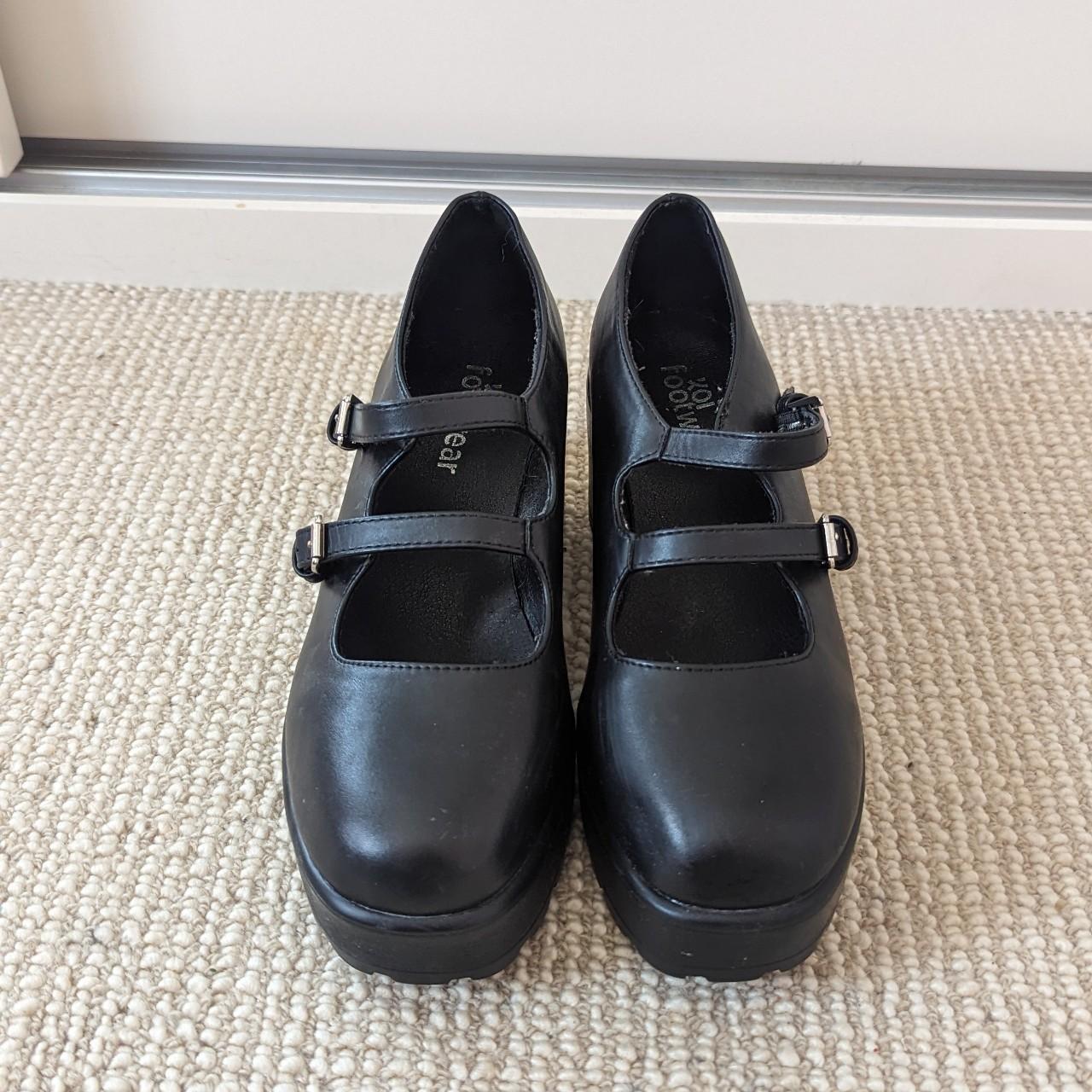 Koi Footwear Veagan Leather Platform Heeled Mary... - Depop