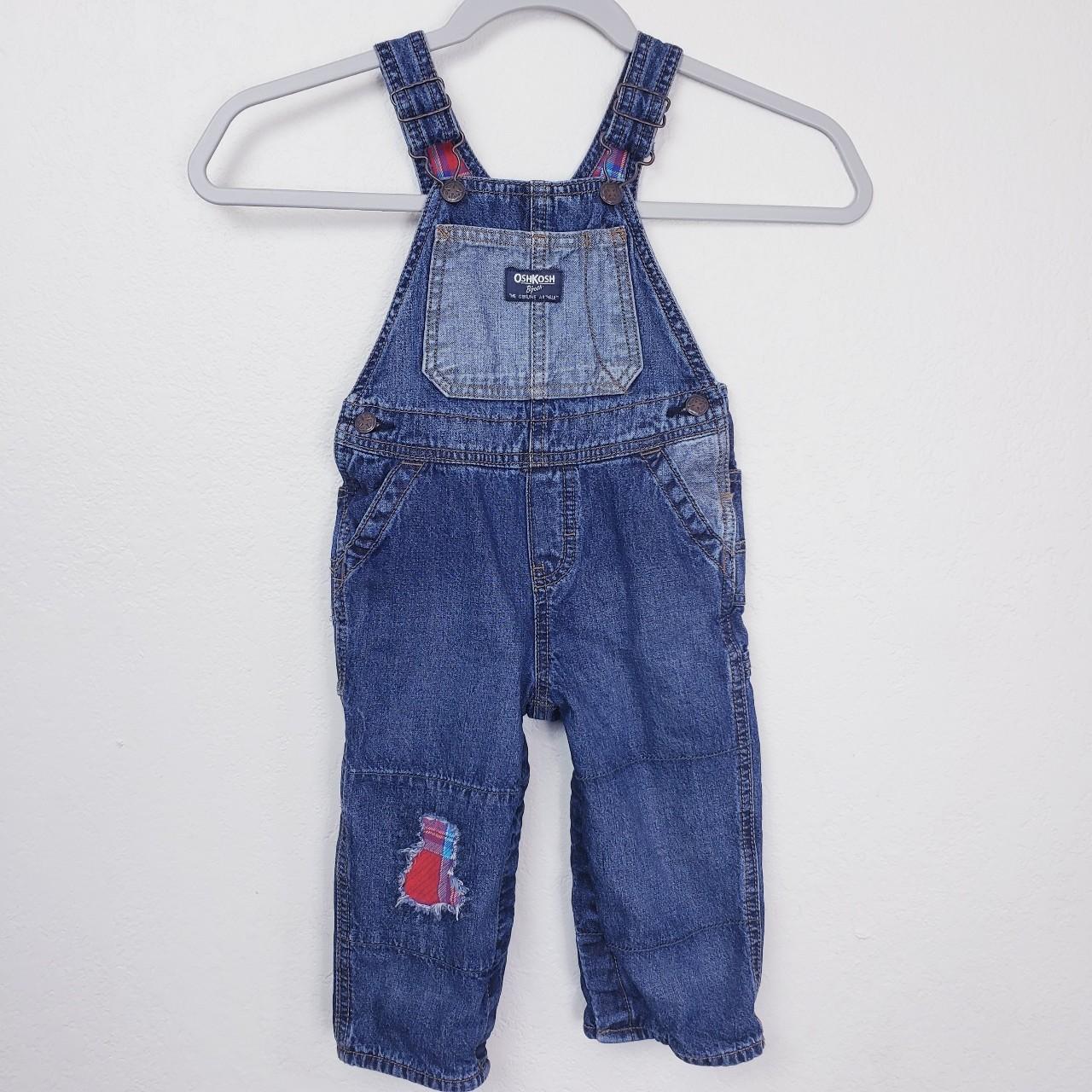 OshKosh B'gosh Blue And Red Dungarees-overalls | Depop