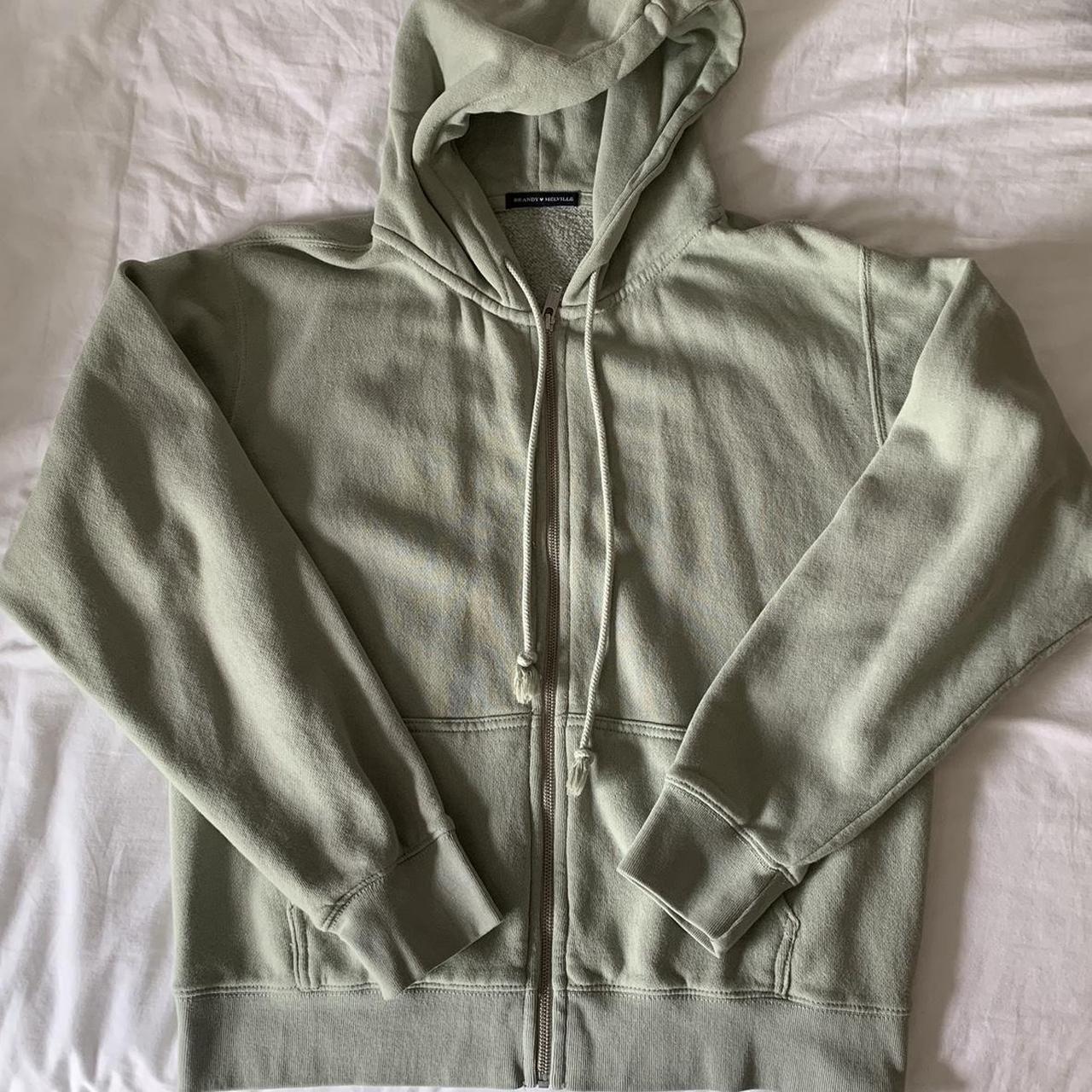 Brandy Melville Women's Green Hoodie Depop