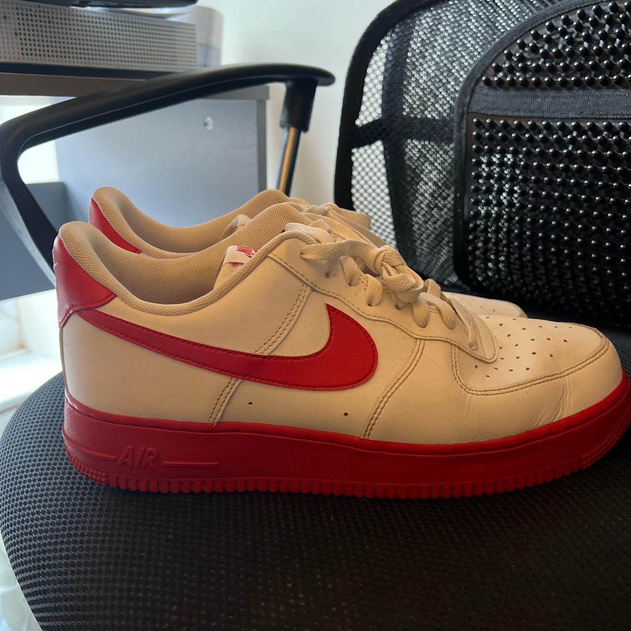 matte black air forces with red