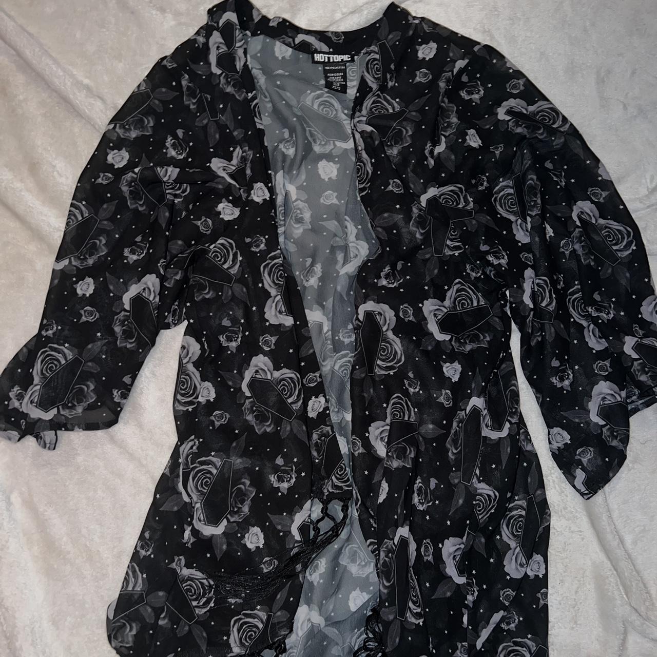 hot topic rose and coffins cardigan - Depop