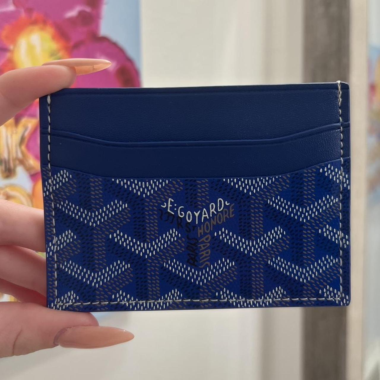 Goyard Women's Blue and Navy Walletpurses Depop