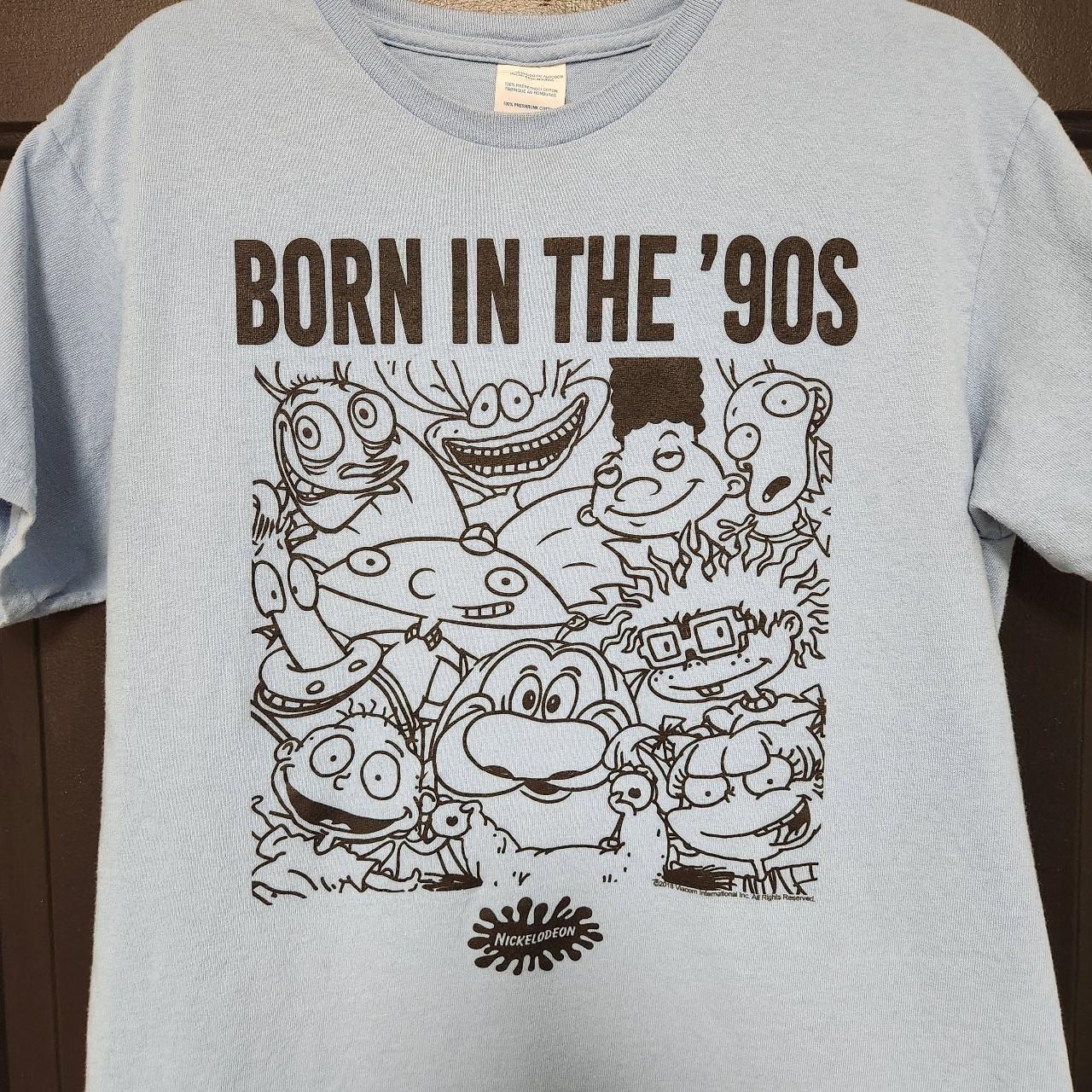 Nickelodeon Born in the 90 s Blue Modern T Shirt Depop