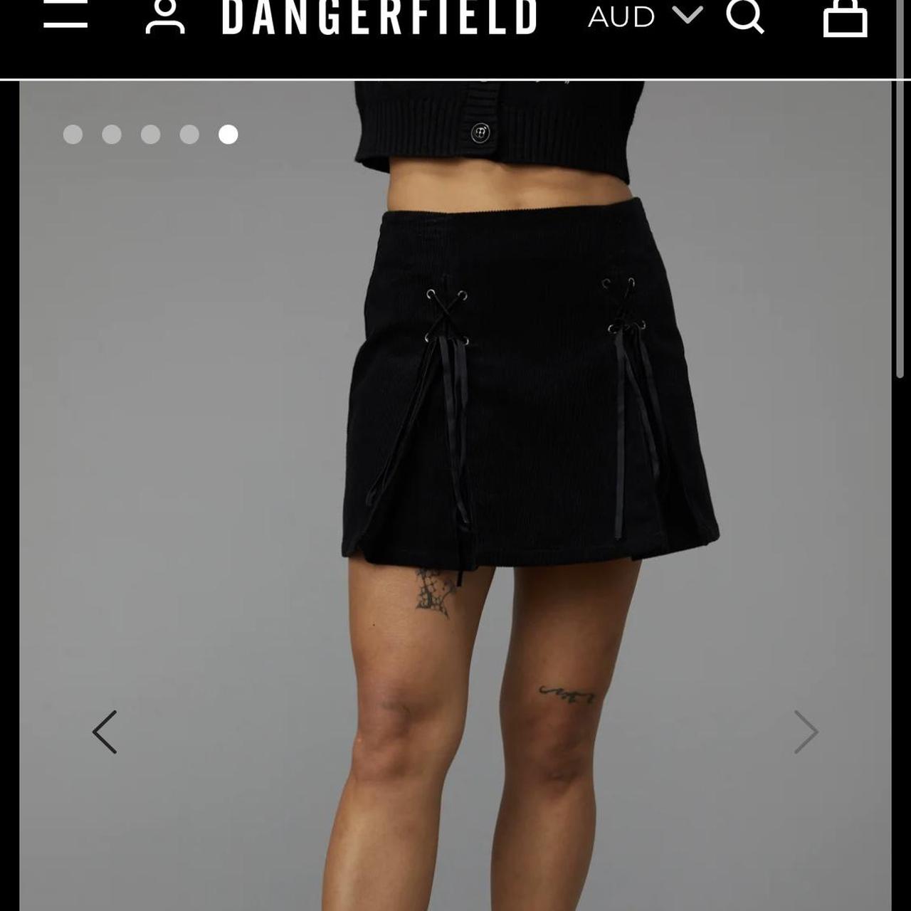 Dangerfield size 8 Corduroy black mini skirt - Depop
