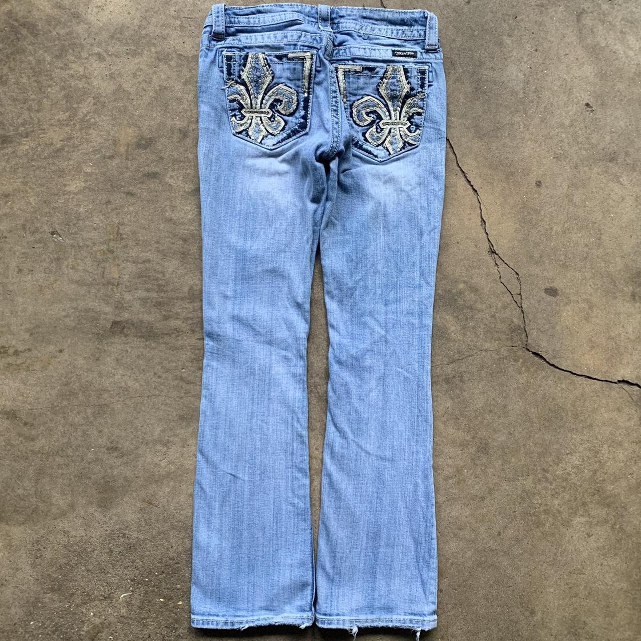 Vintage cyber y2k miss me jeans brand rhinestone... - Depop