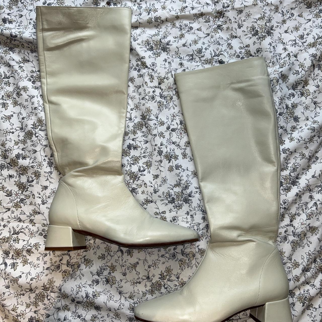 Leather Knee Boots White Tall Boots Zara Zara White Boots Sales
