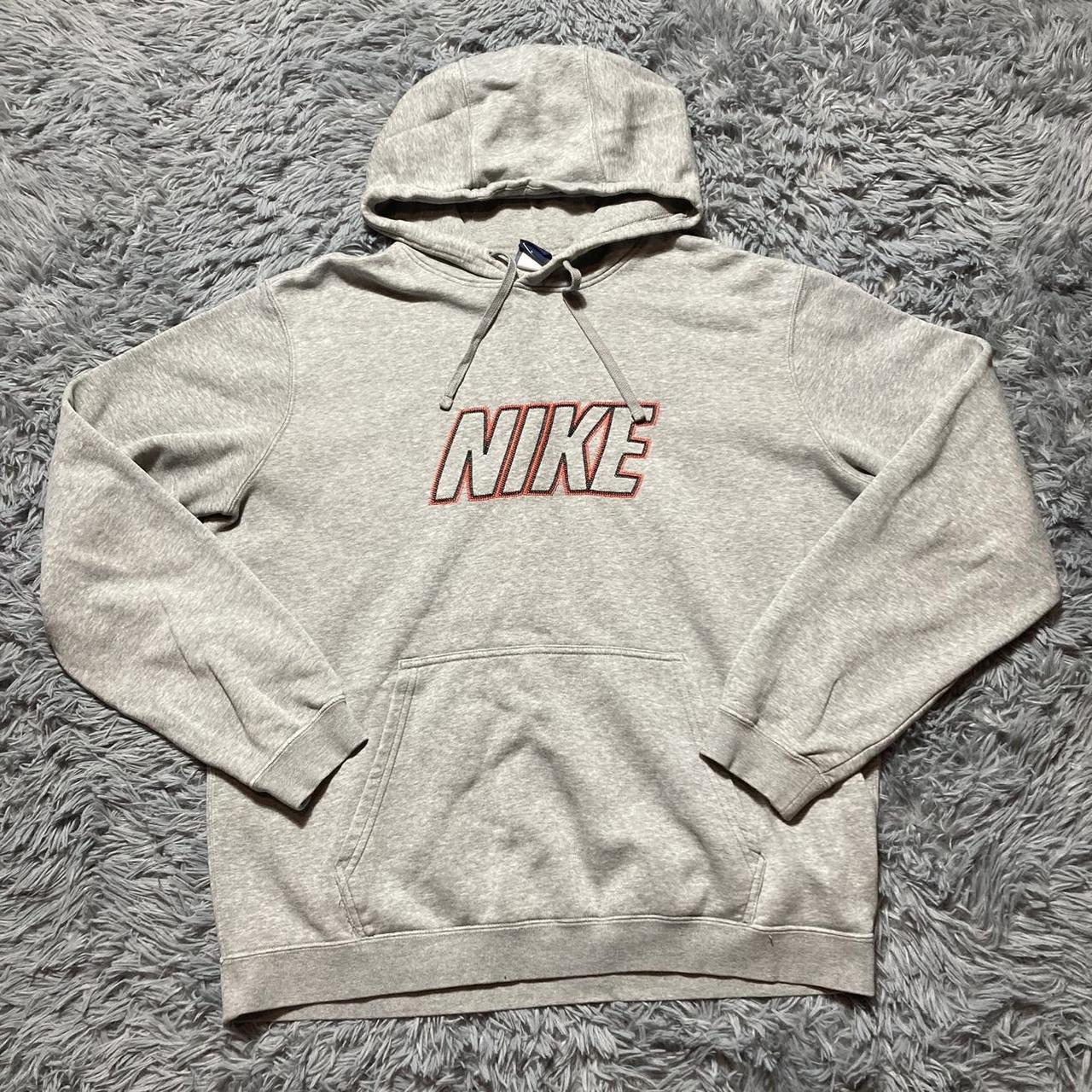 grey nike spellout sweatshirt