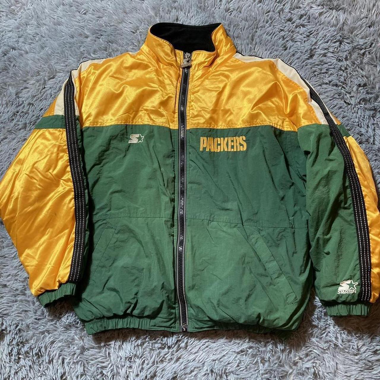 Vintage 90's Green Bay Packers Starter Jacket Green - Depop