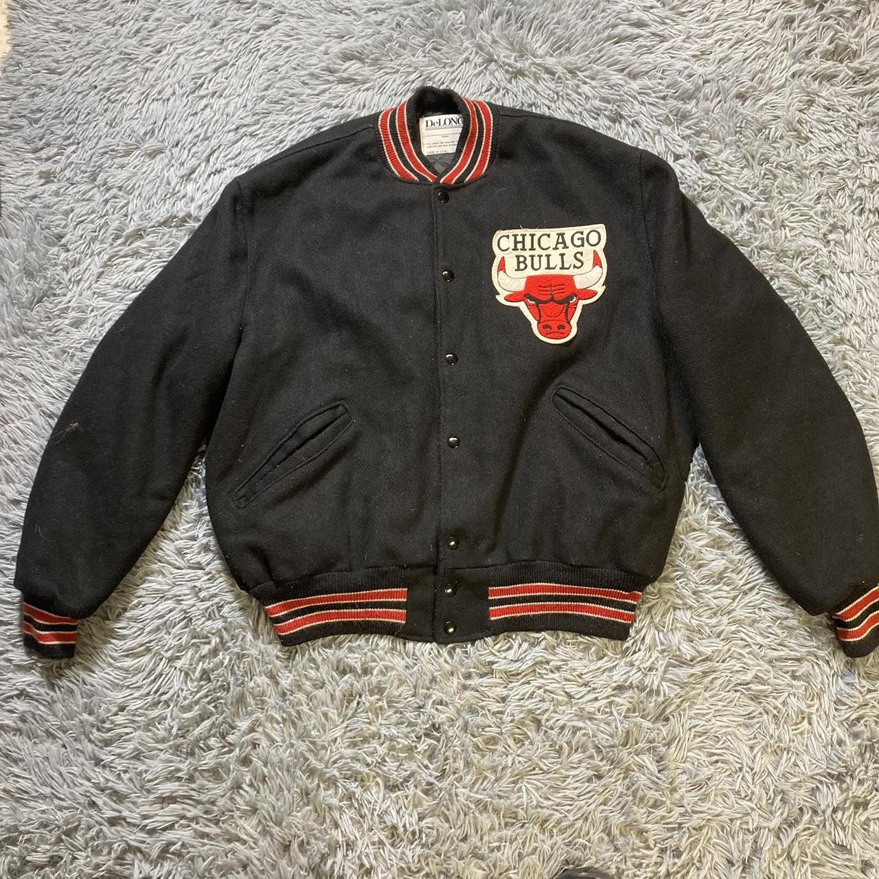 Vintage 90s Chicago Bulls Varsity Jacket — Vtg - Depop