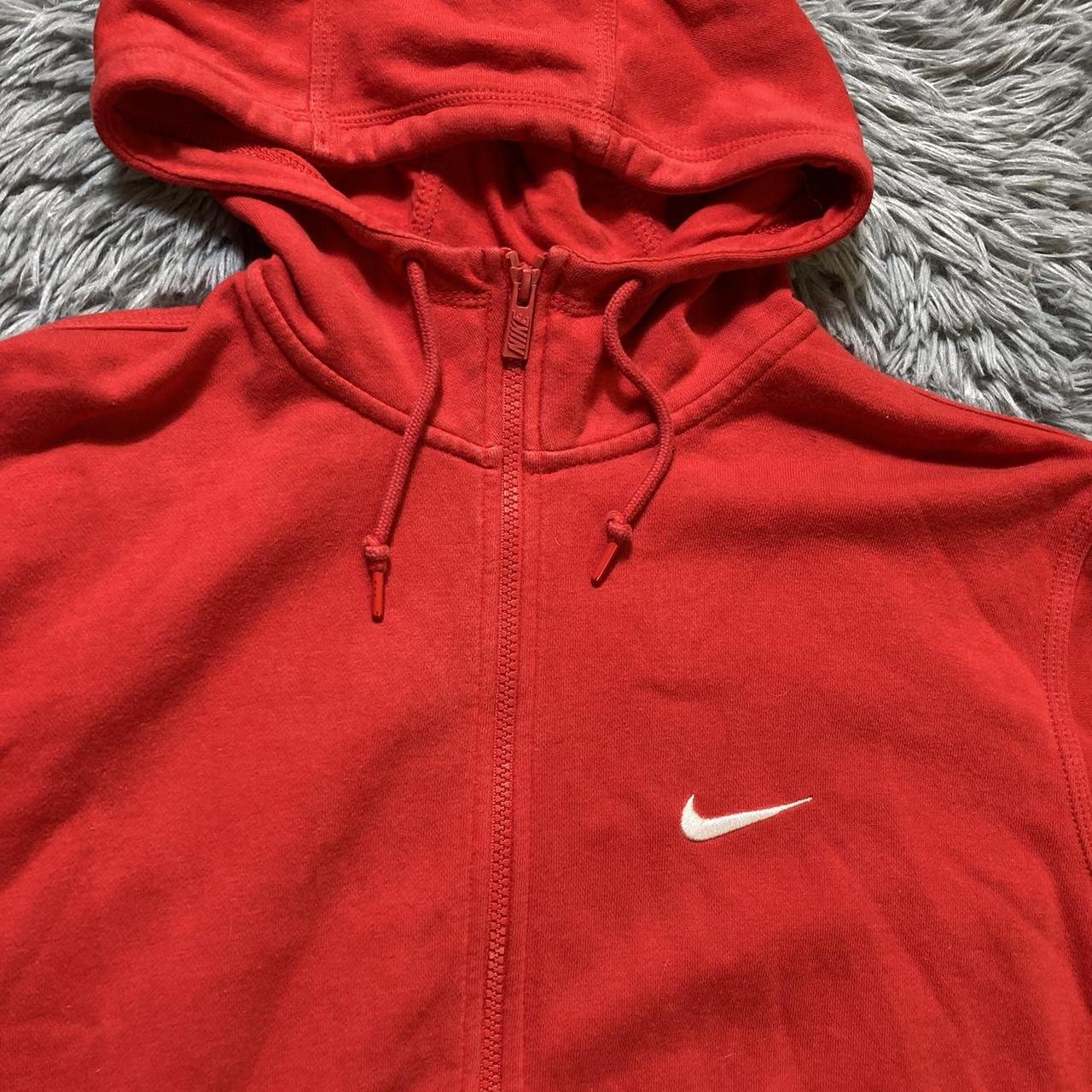 Nike Zip Up Hoodie — Essential Red Nike Zip Up... - Depop