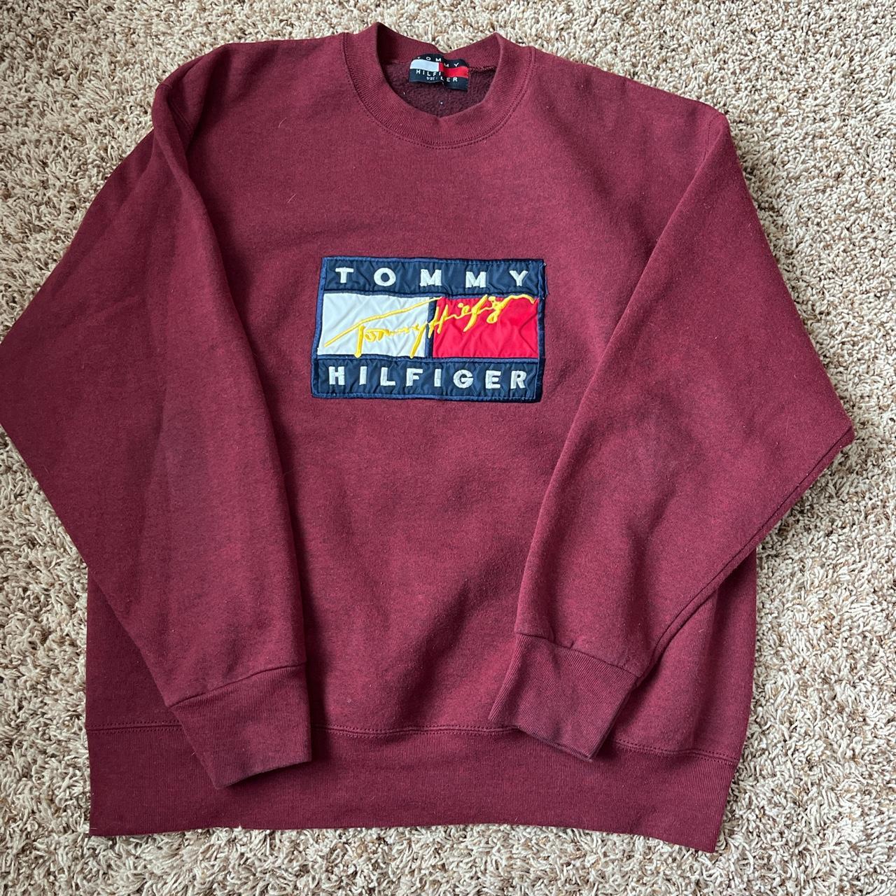 Maroon tommy hilfiger online sweatshirt