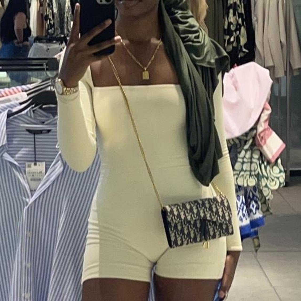 Oh Polly Women's Cream Jumpsuit Depop