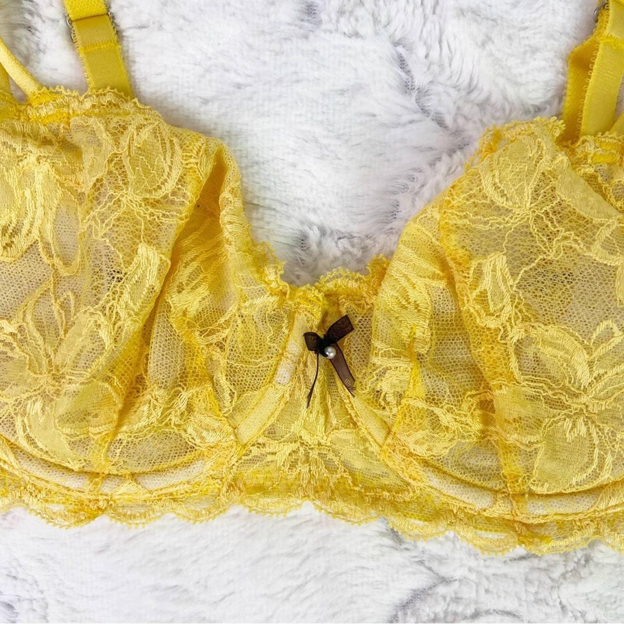 Victoria's Secret Women's Yellow Bra Depop