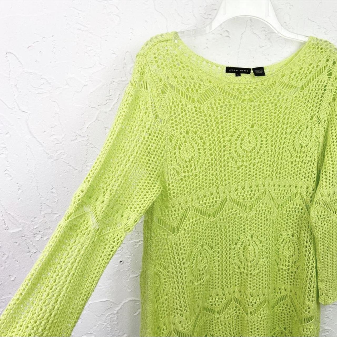 Bright Neon Green Crochet Tunicmini Dress Size Depop 