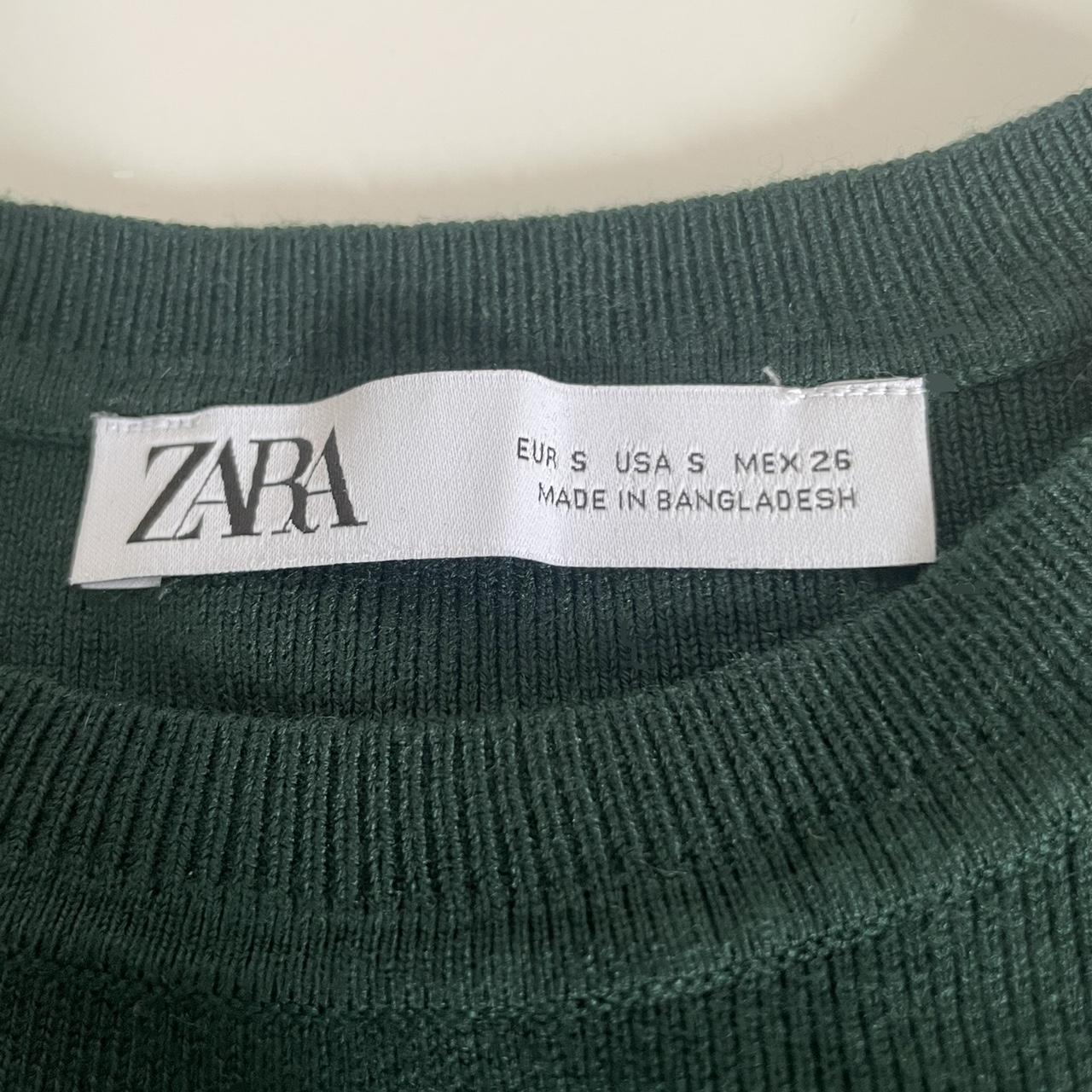 ZARA green knitted crop top (bought for £16.99) Size... - Depop