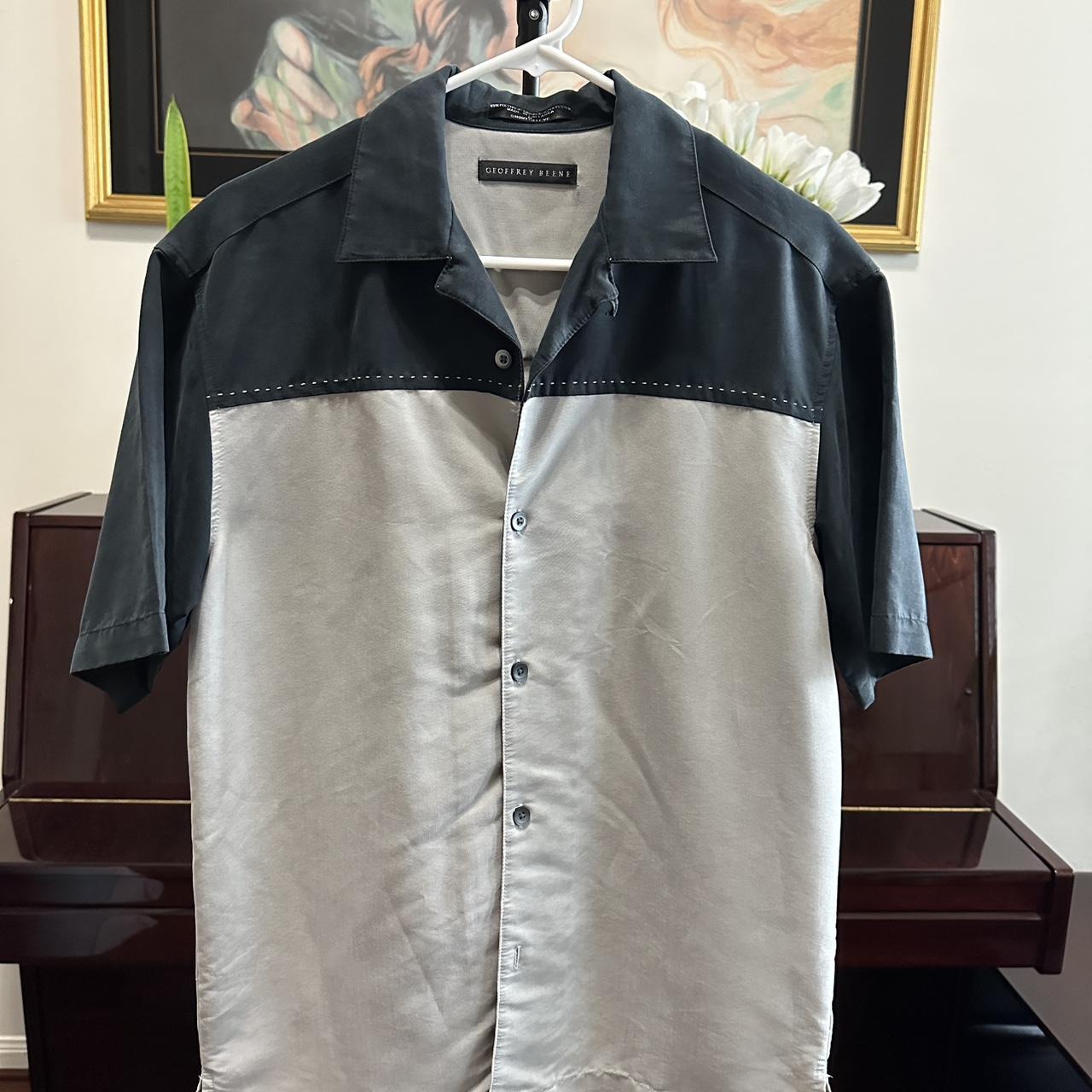Geoffrey Beene Men's Black and Grey Shirt | Depop