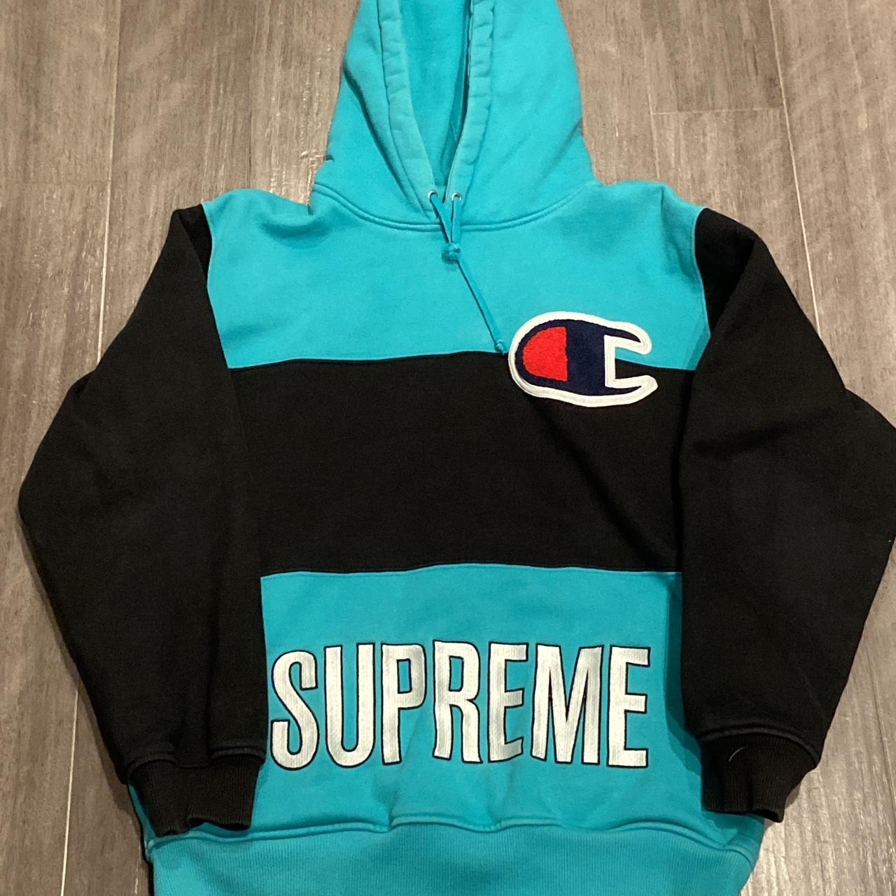 Supreme banner logo hoodie from fw14 season. Good - Depop