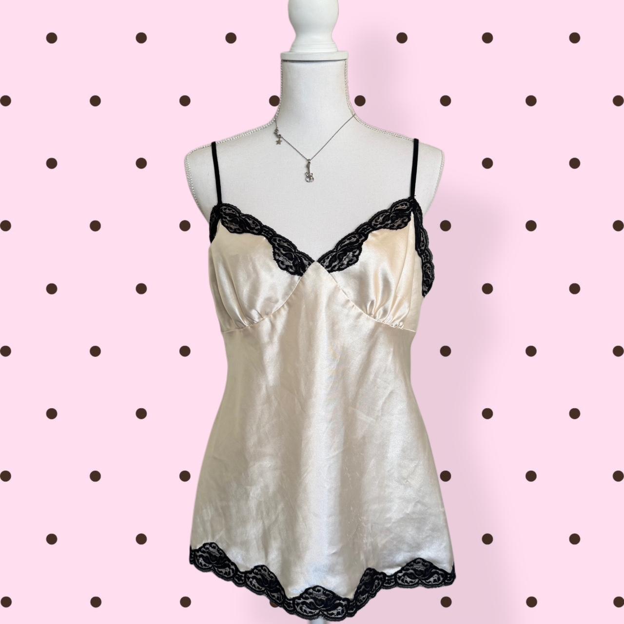 Xhilaration Women's Tank top - Cream/Black - M – *⋆˚࿔ pretty cream and black slip top …
