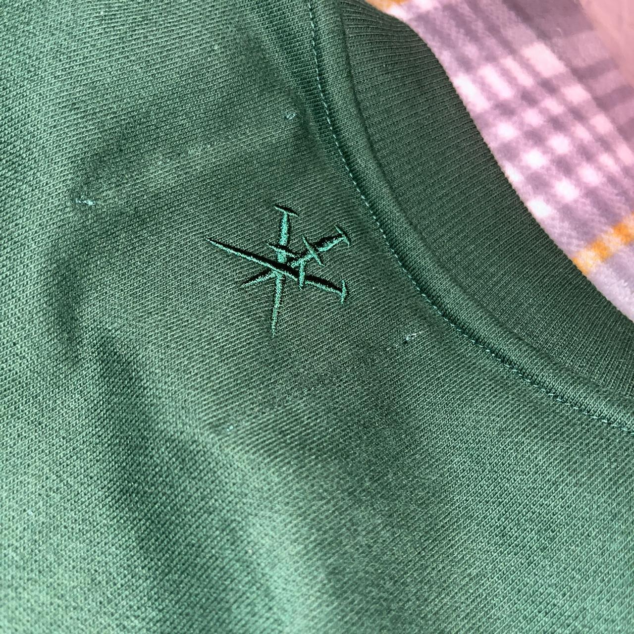 Unknown London bottle green crewneck Embroidered... - Depop