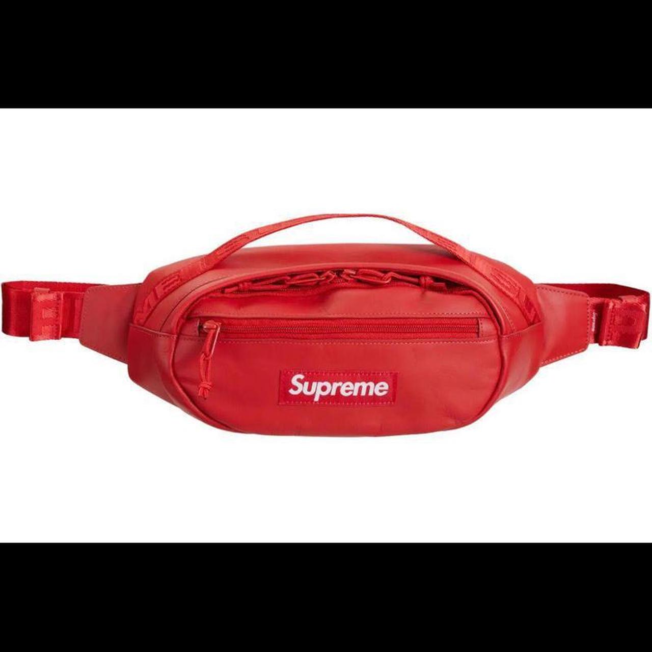 Brand new Supreme Leather Waist bag in Red. Repeat... - Depop