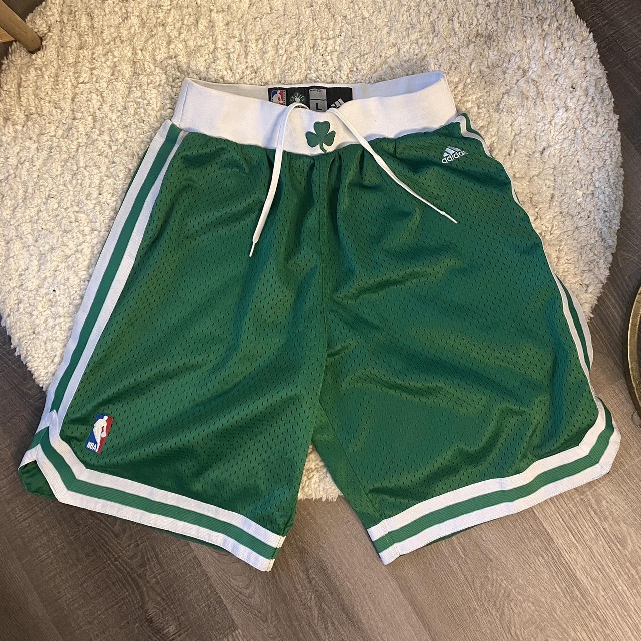 NBA Men's Green and White Shorts | Depop