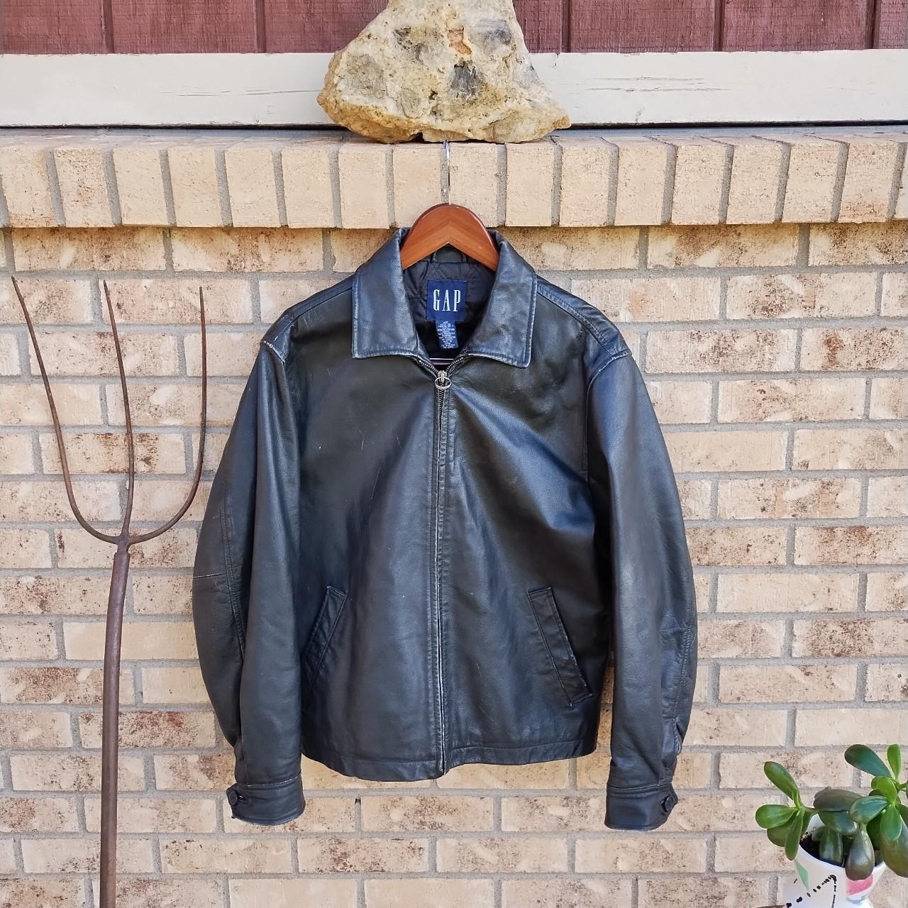 90s OLD GAP leather jacket 中綿 S フルジップ