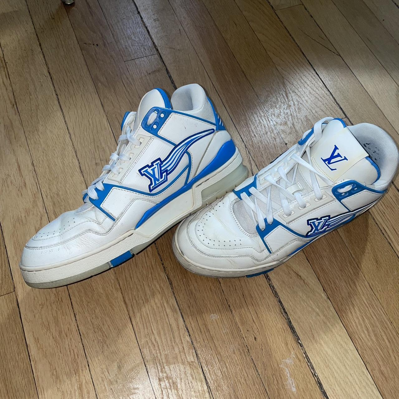 louis vuitton ' blue white ' shoes , hard to find - Depop