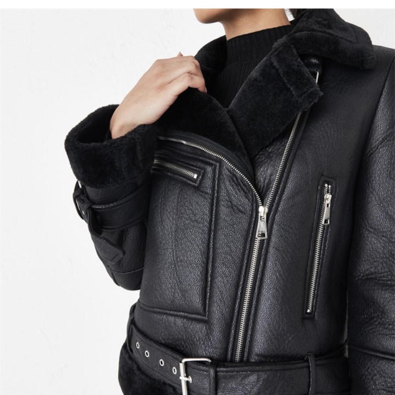 Missguided premium black online zip detail aviator jacket