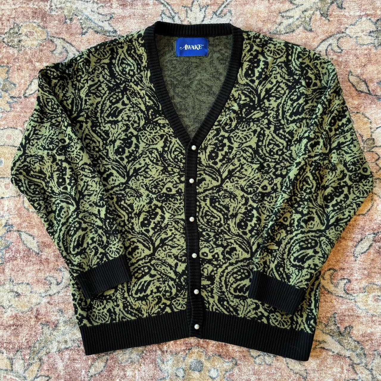 トップス Awake NY Paisley Pearl Button Cardigan Awake Paisley Pearl Button Cardigan Black Men's - FW20 - US