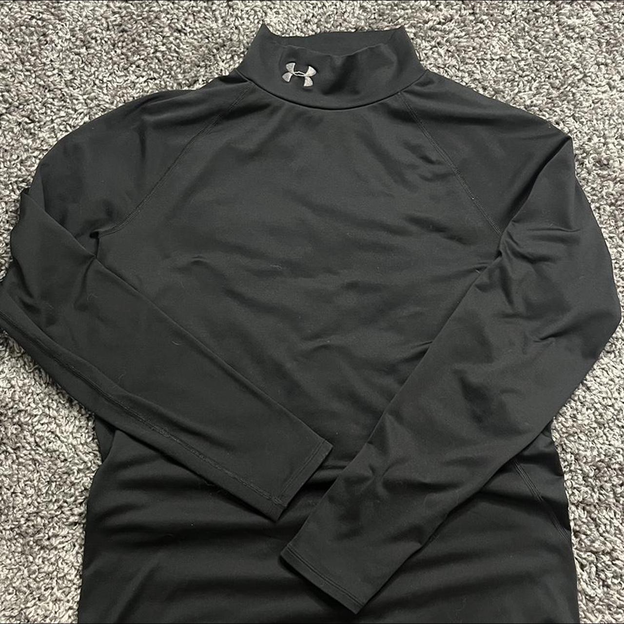 Under armour black turtleneck long sleeve top... Depop