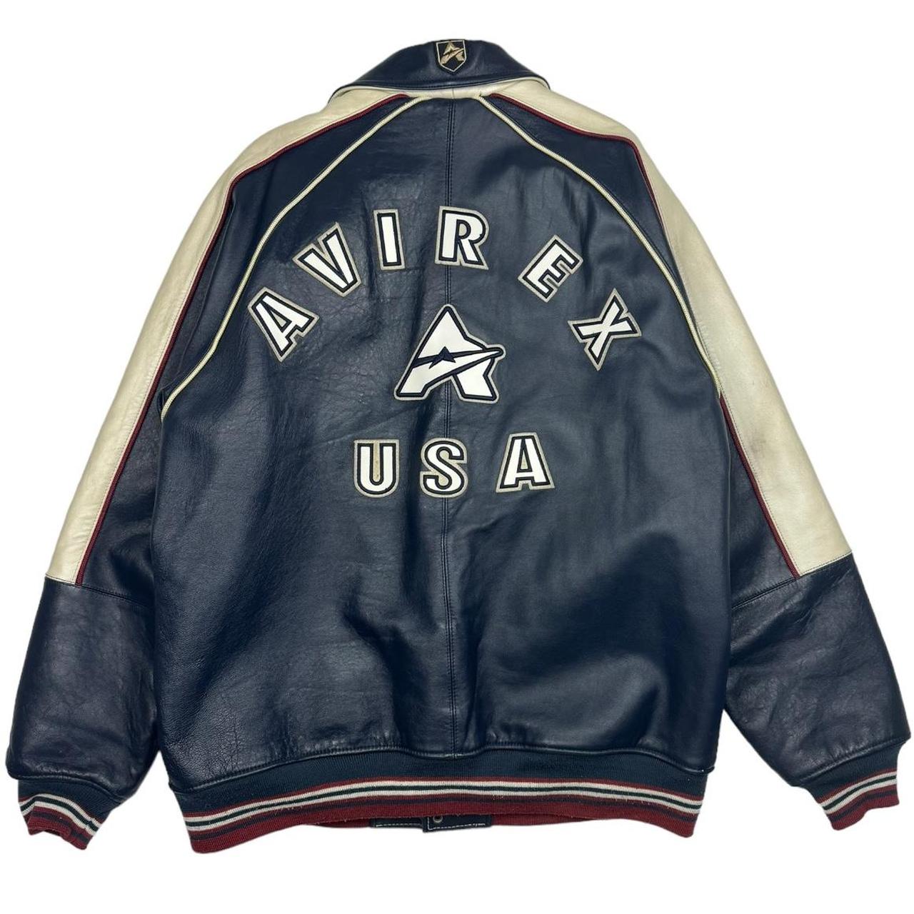 Avirex Leather Jacket , Insane Design, navy with...