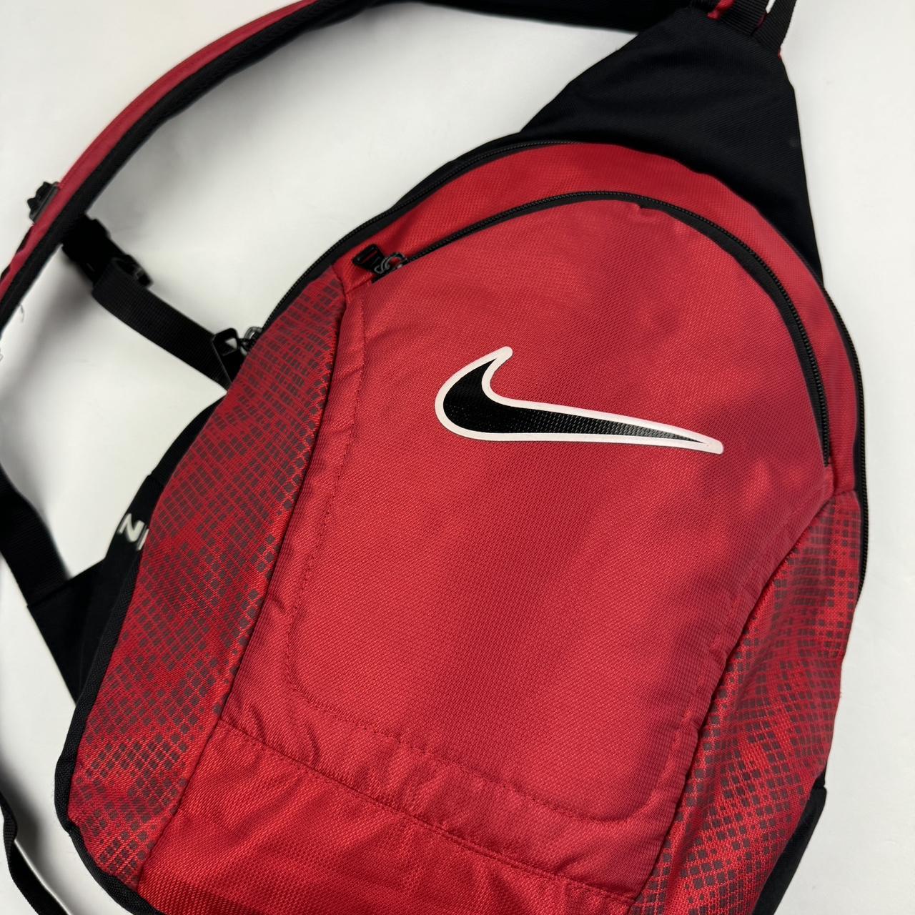 Vintage Nike Sling Bag Black/Red logo to front | Depop